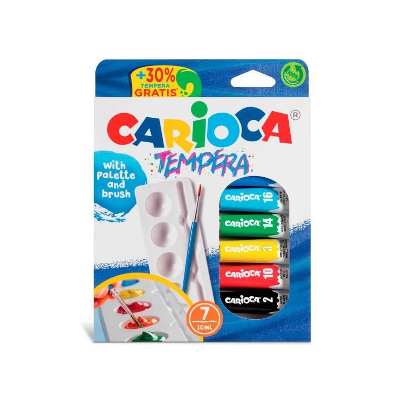 CARIOCA Témpera Tubes 10 ml x 7 + Brush