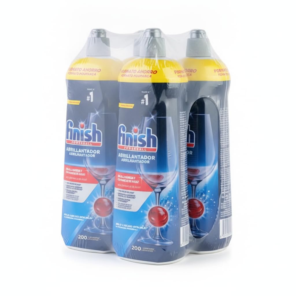 Powerball Abrillantador para Lavavajillas - Pack de 3 x 800ml (Total 2.4L) - Secado 100% Mejor y Prevención de Manchas de Agua - Hasta 600 Lavados - Brillo Impecable para la Vajilla - NEXU