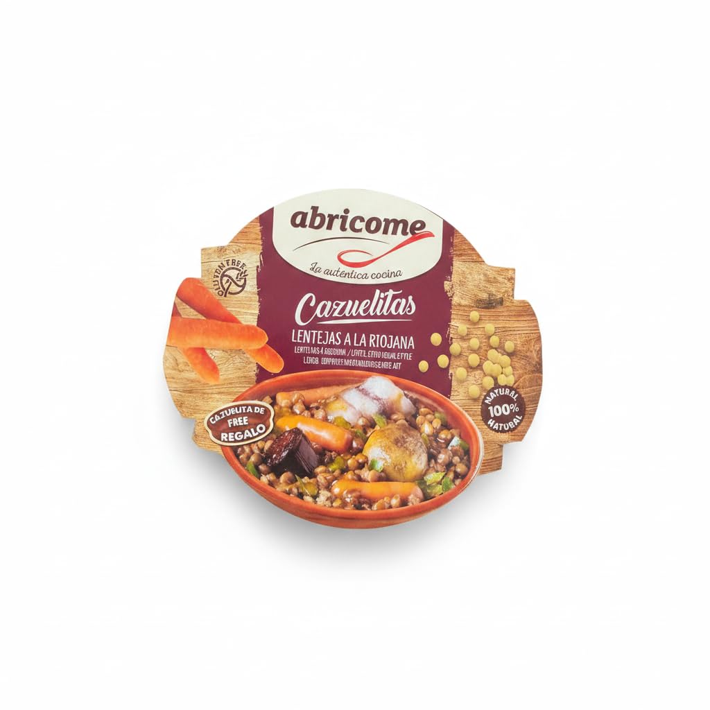 Lentejas a la Riojana 415g - Plato Preparado Sin Gluten - Receta Tradicional con Chorizo y Verduras - Listo en 3 Minutos al Microondas - NEXU