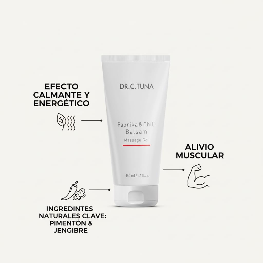 FARMASI - Gel de Masaje Bálsamo de Paprika (Pimentón) & Chili - Vigorizante y Relajante para Músculos Cansados - Con Jengibre y Mentol para Efecto Frescor - 150 ml