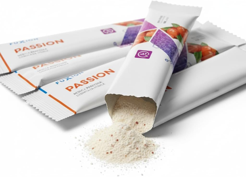 FUXION - PASSION Té Funcional | Mezcla de Aminoácidos + Maca + Ginseng + Jalea Real + Zinc | Energía y Vitalidad Natural para Hombre y Mujer | 1 Caja con 28 Sticks de 5g