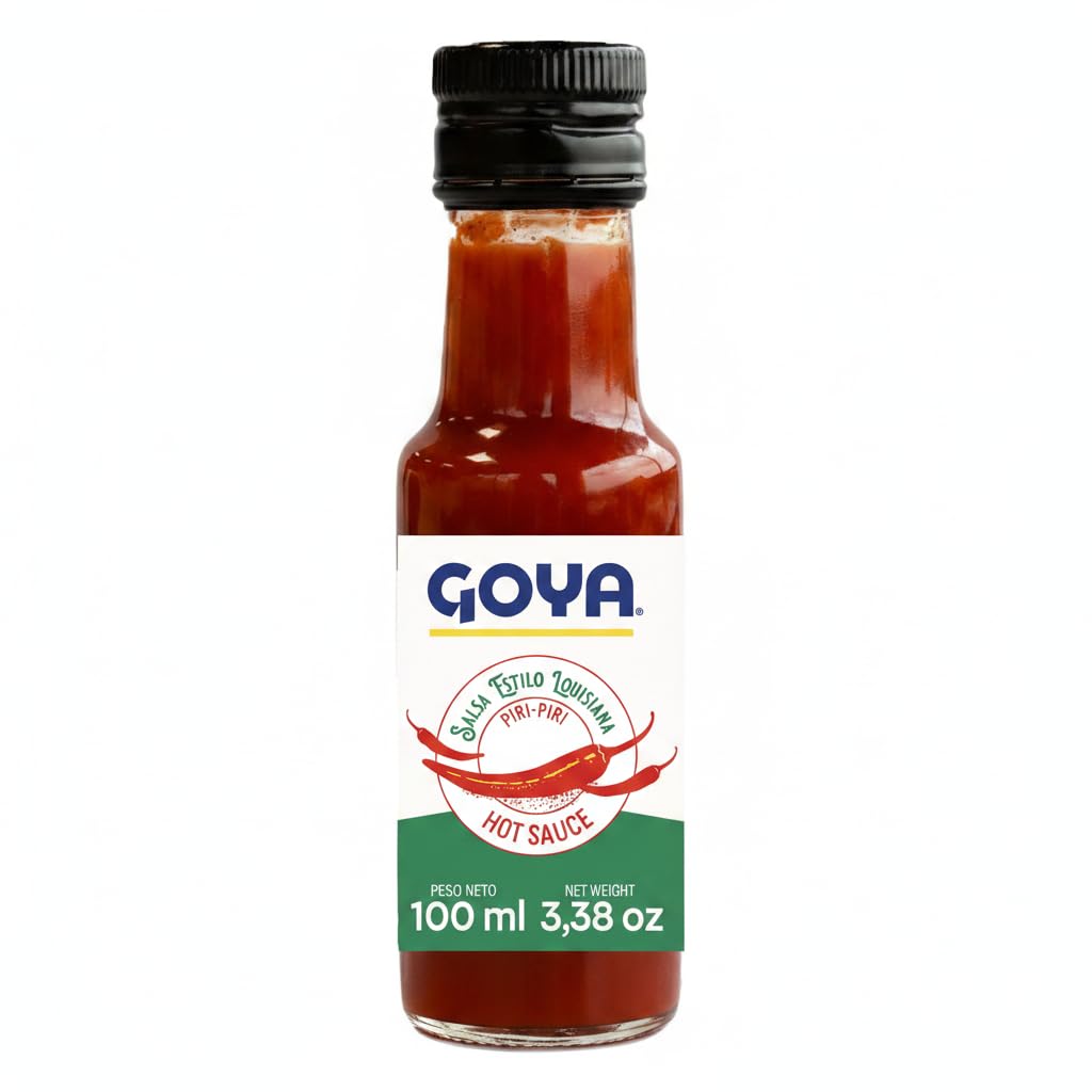 Salsa Picante Estilo Louisiana Piri-Piri con Pimiento Tabasco - 100 ml - Condimento Equilibrado y Sabroso para Patatas Bravas y Recetas Gourmet - Goya - NEXU