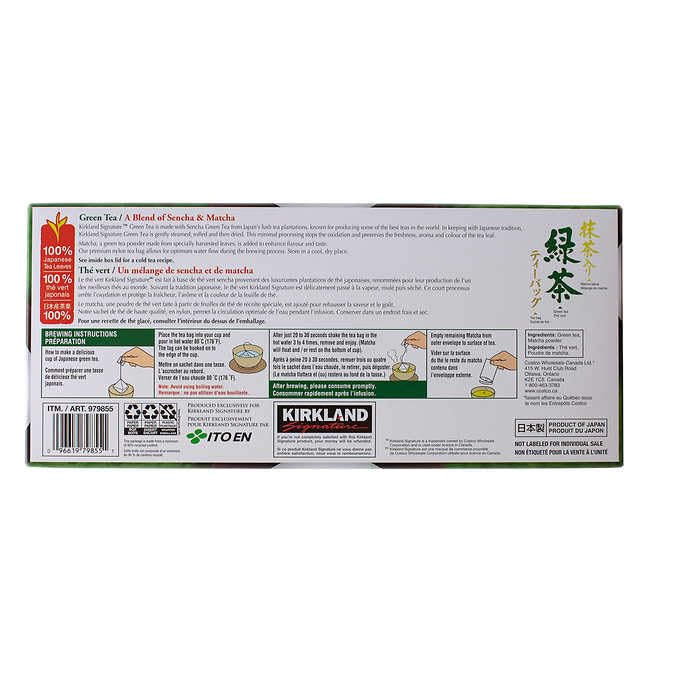 Kirkland té matcha Blend (Green Tea), 100% Japanese Green Tea Leaves, 100 Tea Bags