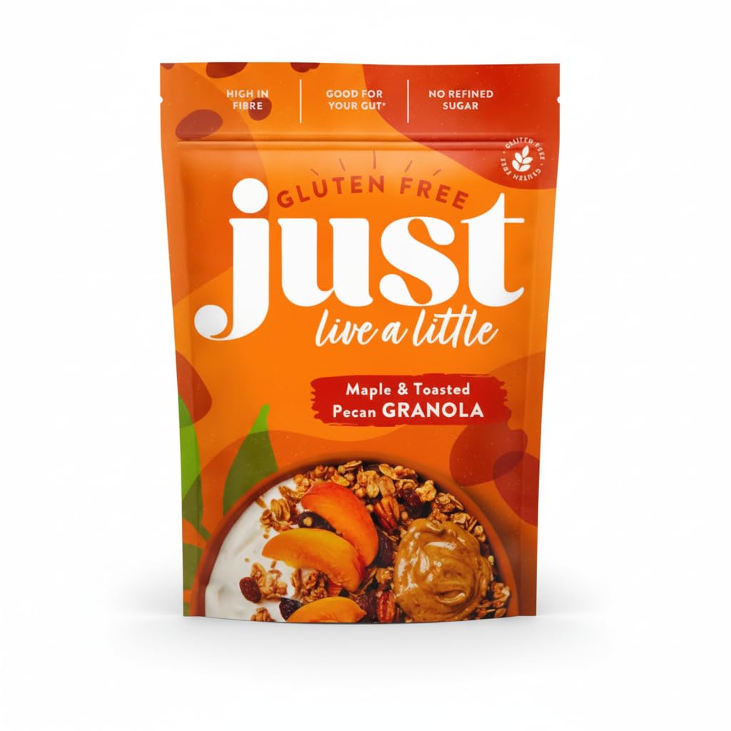 Granola de Arce y Nueces Pecanas Tostadas Sin Gluten - 1,2kg - Desayuno Integral Vegano - Rico en Fibra y Sin Azúcares Refinados - NEXU