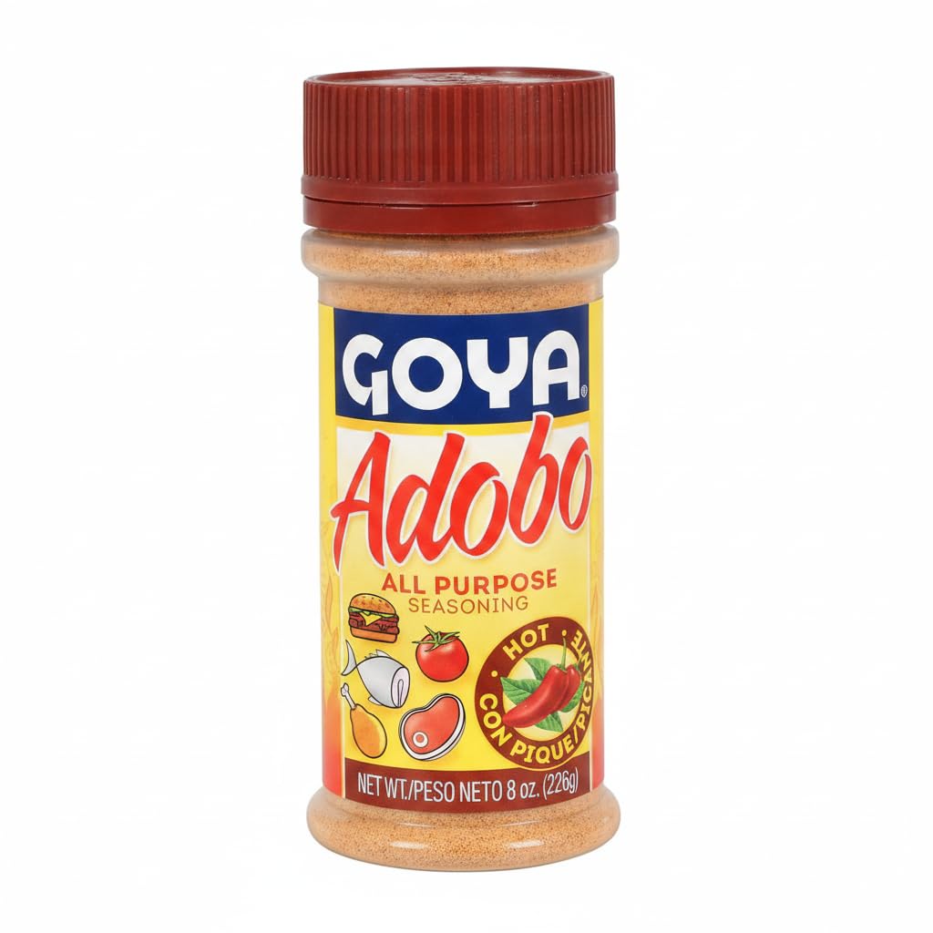 Adobo Sazonador para Todo Uso con Pique - Versión Picante de 8 oz (226g) - Mezcla de Especias para Carnes, Aves, Pescados y Vegetales - NEXU