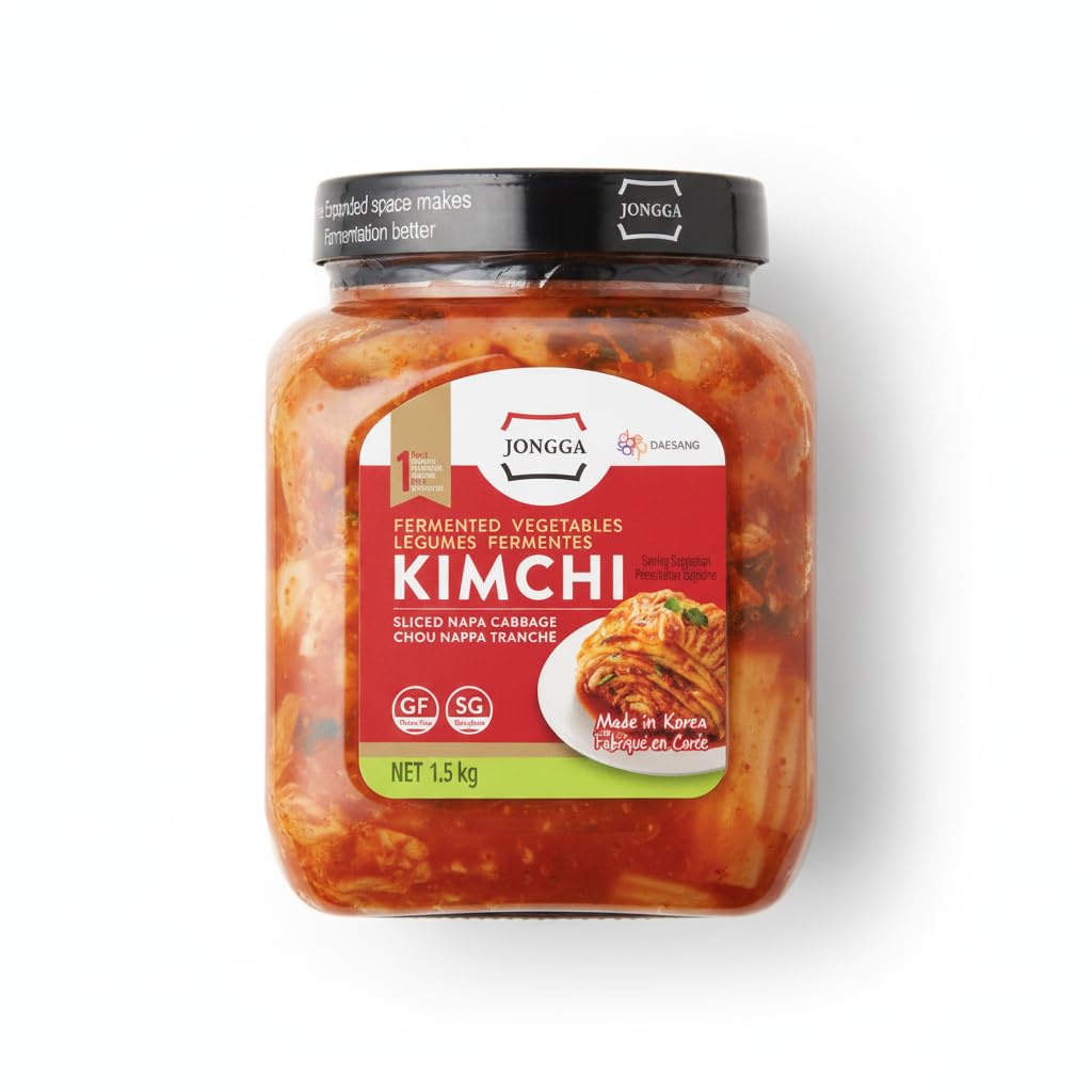 Kimchi Coreano Auténtico de Col China y Rábano - Fermentado Naturalmente - Receta Tradicional de Corea - Sin Gluten - Tarro de 1,5 kg - NEXU
