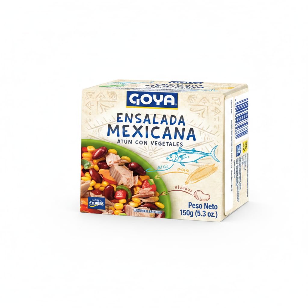 Ensalada Mexicana de Atún con Vegetales - Maíz y Alubias Rojas - Pack de 10 Unidades de 150g (Total 1.5kg) - Comida Preparada Lista para Servir y Saludable - NEXU