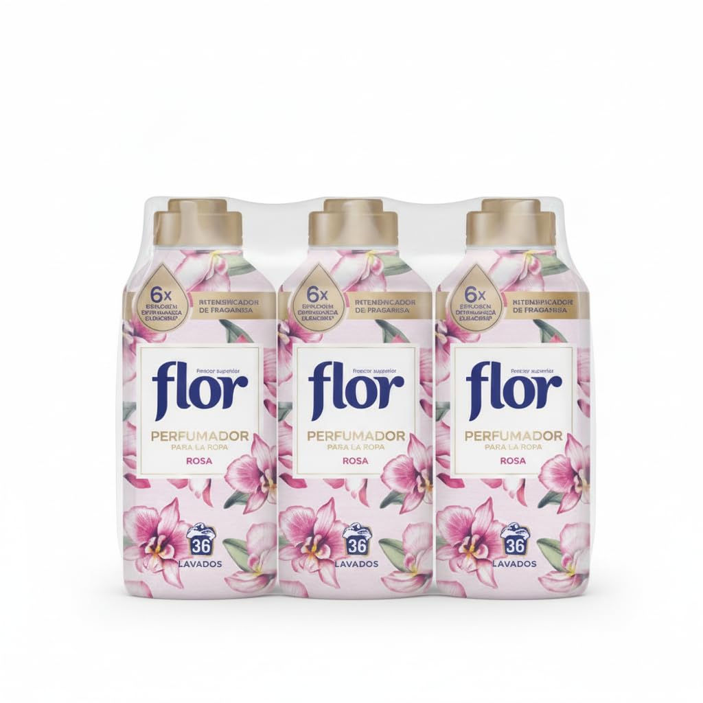 Perfumador para la Ropa Fragancia Rosa - Pack de 3 x 36 Lavados (108 Lavados en Total), Intensificador de Aroma con Perlas de Frescor, Notas de Peonía y Frutas Rojas - NEXU