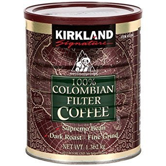 KIRKLAND Café 100% colombiano filtro de firma, 1,362 kg (paquete contiene de 2 latas)
