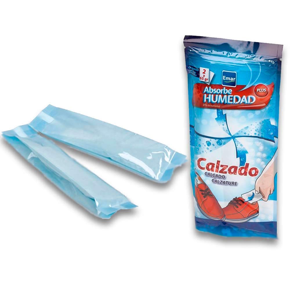 Absorbe Humedad Calzado 2X65Gr hermético Anti-vertidos