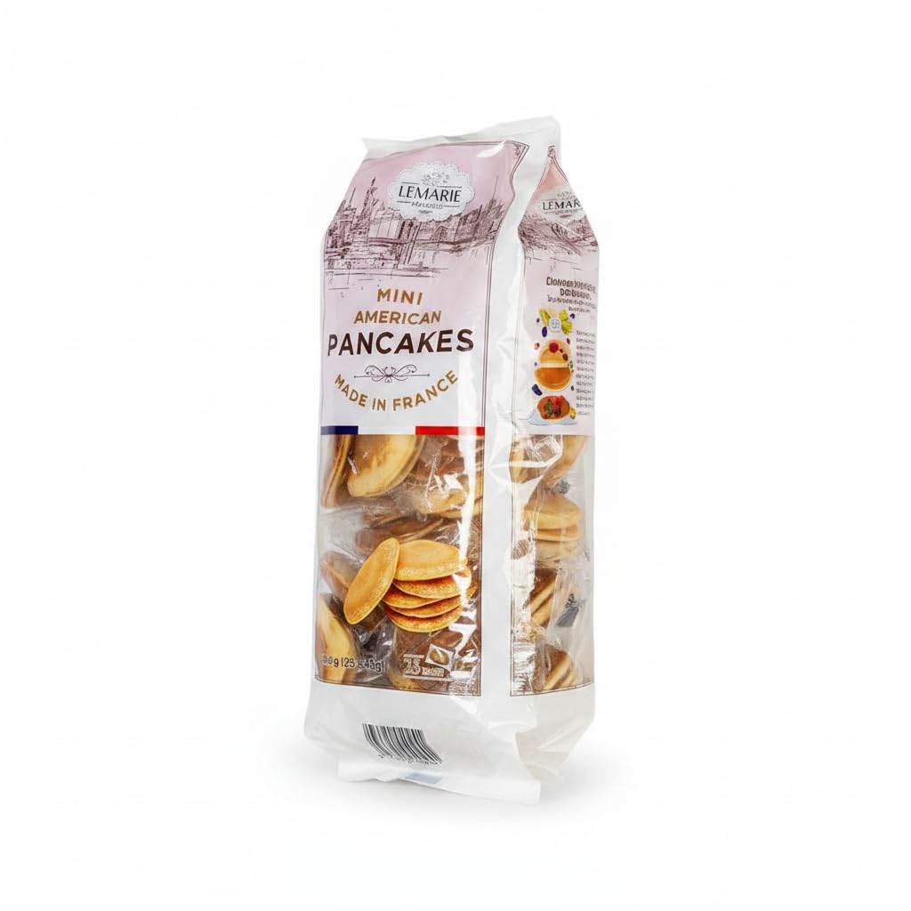 Mini Pancakes - 25 Bolsitas Individuales de 2uds de 40g (Total 1 kg) - Tortitas Estilo Americano para Desayuno y Merienda - Lemarié - Pack Familiar 50 Mini Tortitas - NEXU