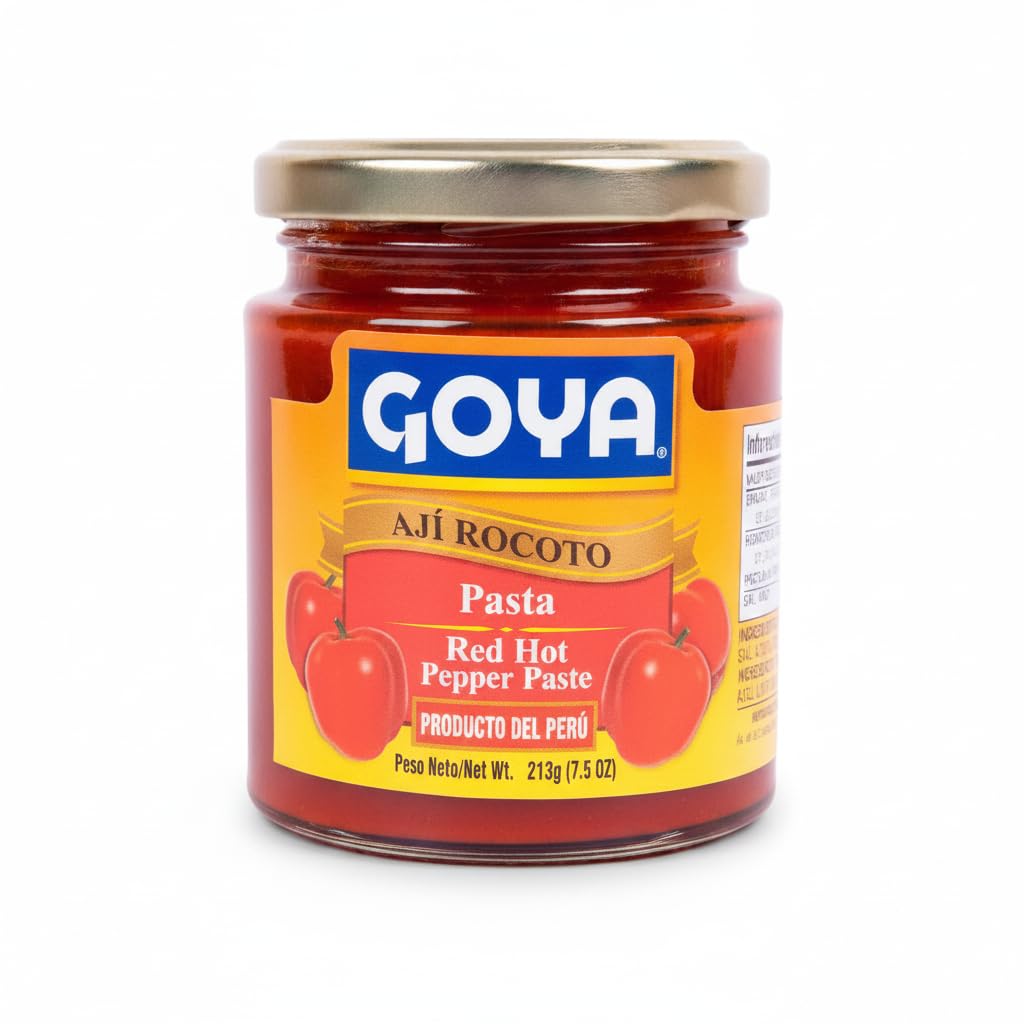 Ají Rocoto Pasta - Pasta de Chile Rojo Picante Peruano - Auténtico Sabor para Ceviches y Salsas - Frasco de 213g (7.5 oz) - GOYA - Ingrediente Esencial de la Gastronomía del Perú - NEXU