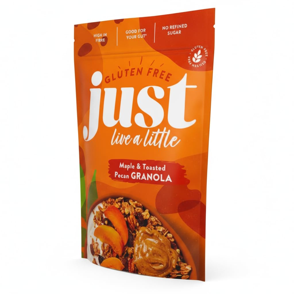 Granola de Arce y Nueces Pecanas Tostadas Sin Gluten - 1,2kg - Desayuno Integral Vegano - Rico en Fibra y Sin Azúcares Refinados - NEXU