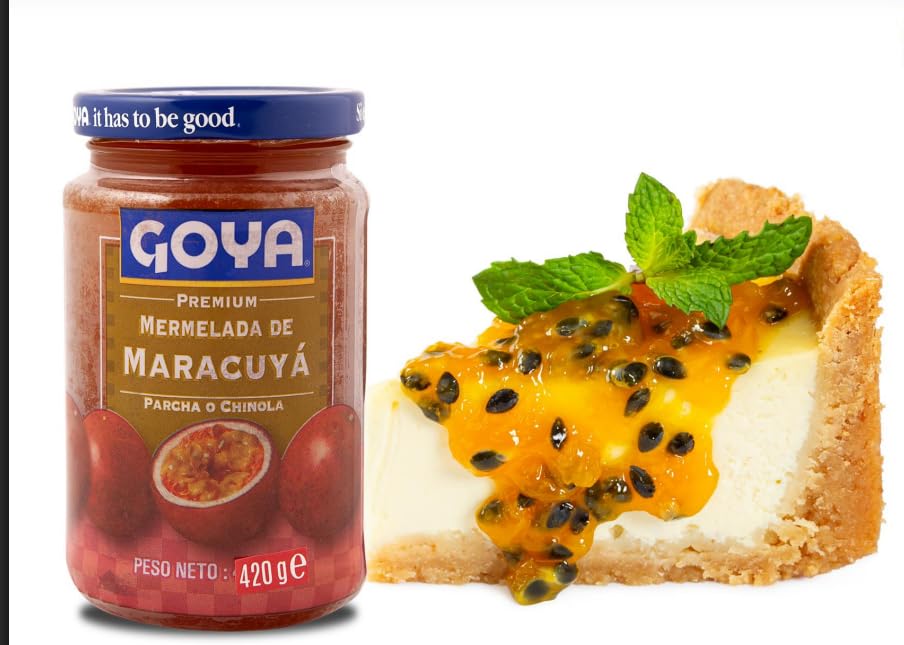 Mermelada de Maracuyá (Parcha o Chinola) 420g - Dulce de Fruta Tropical Exótica para Repostería, Desayunos y Postres - Fuente Natural de Vitaminas y Antioxidantes - Tarro de Cristal - NEXU