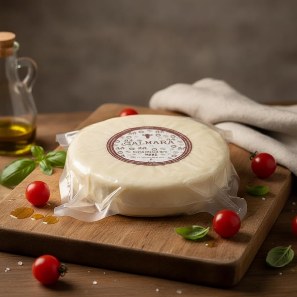 Queso Fresco Tipo Mano - 1 kg - Queso Artesanal de Galicia para Arepas y Cachapas - Elaborado con Leche de Vaca Pasteurizada - Galmara - Textura Suave y Elástica - Envasado al Vacío - NEXU