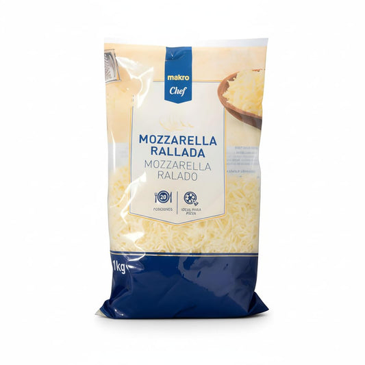 Mozzarella Rallada 1kg - Queso para Fundir y Gratinar para Pizzas, Pastas y Lasañas - Formato Profesional - METRO - Ideal para Hostelería y Cocina en Casa - NEXU