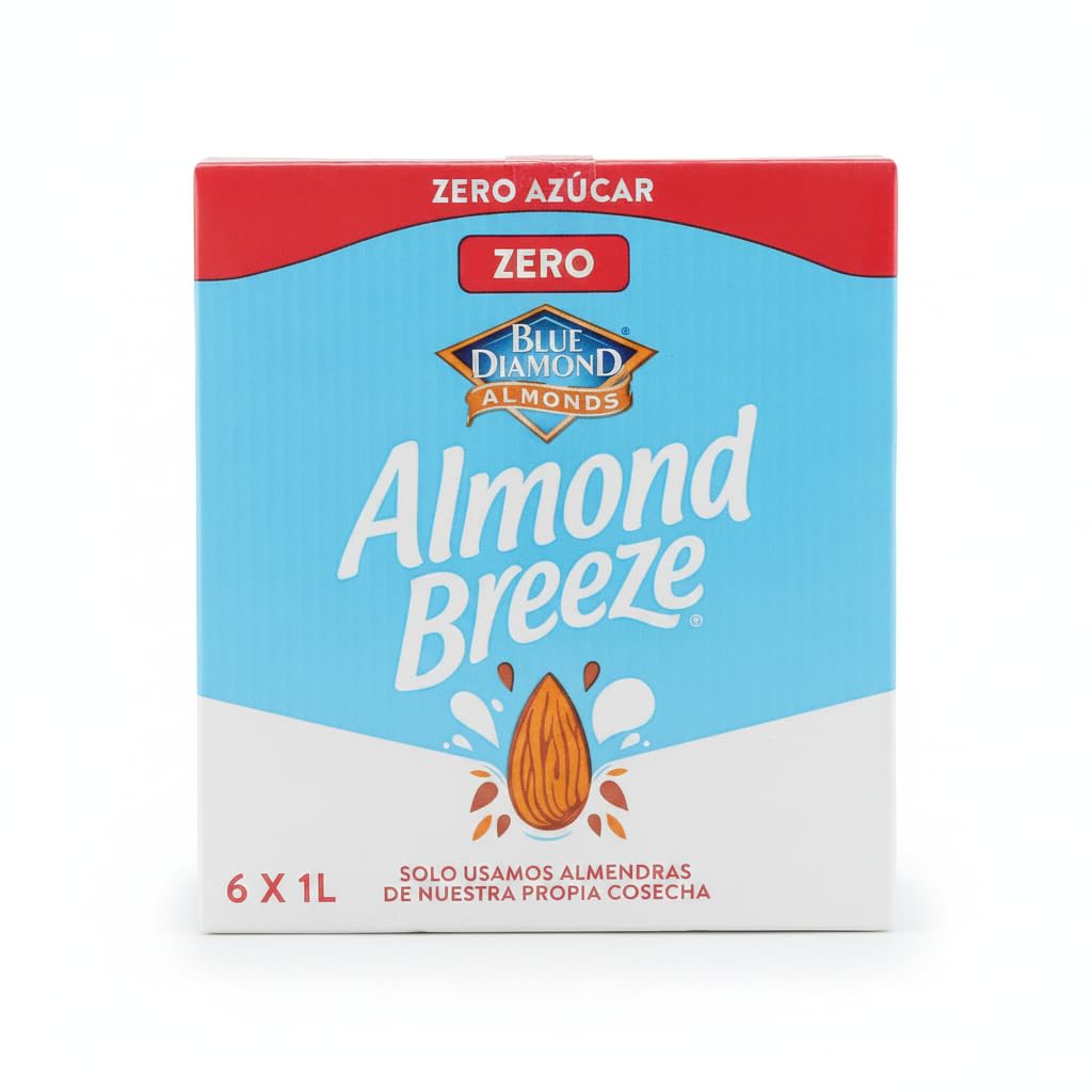 Bebida de Almendras Sin Azúcares Añadidos - Baja en Calorías - Pack de 6 x 1 Litro - Sin Lactosa - Sin Gluten - Diamond - Apta para Veganos - Enriquecida con Calcio y Vitaminas - NEXU