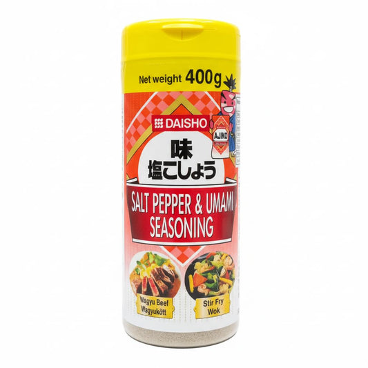 Daisho Sazonador Japonés de Sal, Pimienta y Umami 400g - Condimento Profesional para Carne, Wagyu, Salteados al Wok y Barbacoa - Potenciador de Sabor Auténtico de Japón