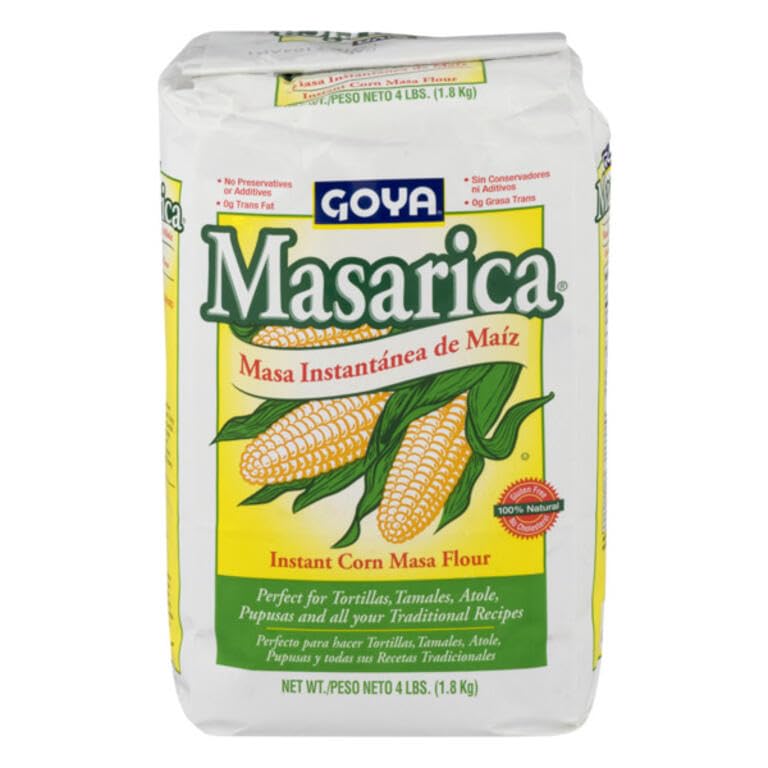 Harina de Maíz Instantánea, Pack de 4 Bolsas de 1.8 kg (Total 7.2 kg) - Sin Gluten, 100% Natural - Goya - Ideal para Tortillas, Tamales y Pupusas - Harina de Maíz Nixtamalizada - NEXU