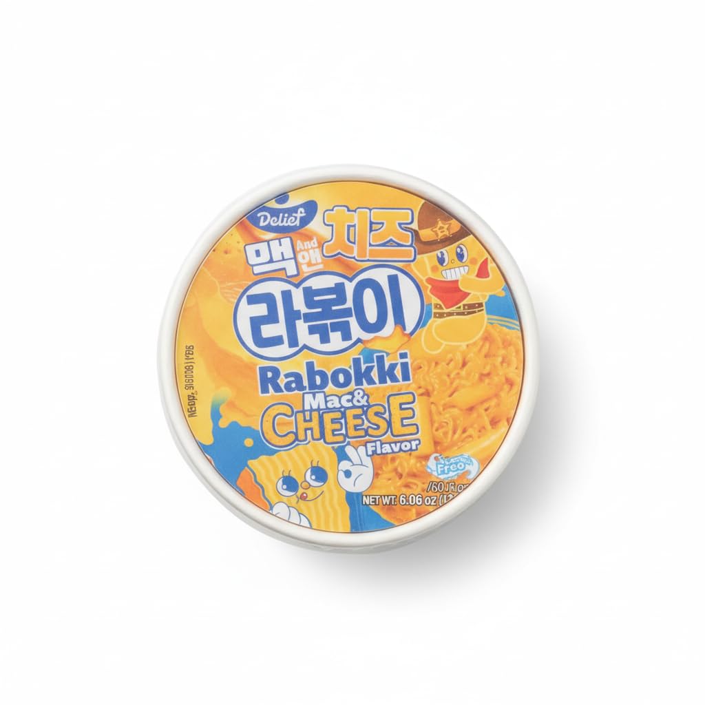 Rabokki Sabor Mac & Cheese 172g - Fideos Ramen y Pasteles de Arroz Tteokbokki Coreanos Instantáneos - Receta Fusión Cremosa y Deliciosa - Listo en 90 Segundos - NEXU