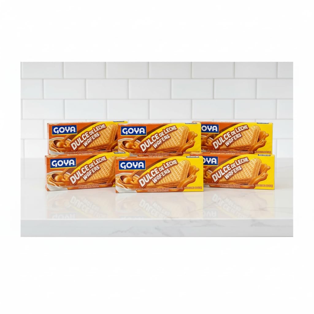 Galletas Wafer Rellenas de Dulce de Leche - Pack de 6 Paquetes de 140g - Snack Crujiente Tradicional Latino para Meriendas y Compartir - Goya - NEXU