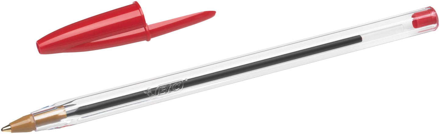 BIC Cristal Original Caja de 50 unidades - bolígrafos punta media (1,0 mm), color rojo - material oficina, material escolar