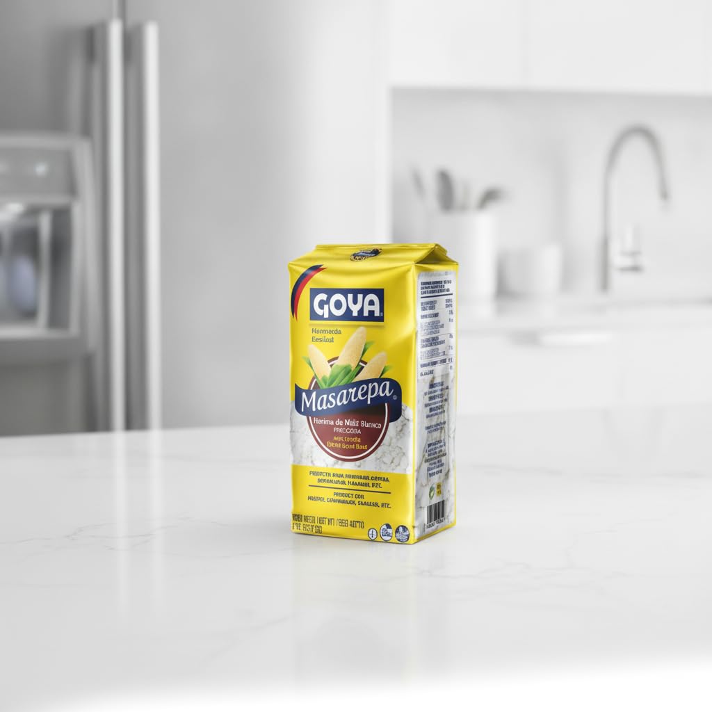 Harina de Maíz Blanco Precocida Enriquecida para Arepas y Empanadas - Sin Gluten - Fuente de Vitaminas - Goya - Pack de Ahorro 10 Unidades de 1kg - Sabor Auténtico Latino - NEXU