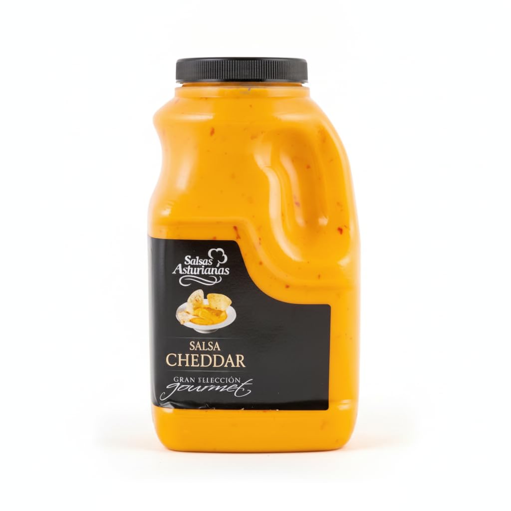 Salsa Cheddar Gran Selección Gourmet - Salsa de Queso para Dipear, Nachos, Patatas y Hamburguesas - Sin Gluten, Apta para Vegetarianos - Formato Familiar 1100g con Asa - NEXU