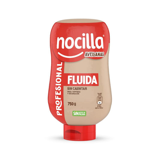 Nocilla, Profesional, Fluida con Sabor Avellanas, Bocabajo sin Aceite de Palma - 750g