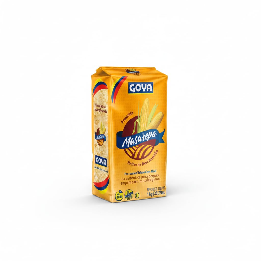 Harina de Maíz Amarillo Precocida - Pack de 10 x 1 kg - Sin Gluten y No-OMG - Perfecta para Arepas, Empanadas y Tamales - Goya - NEXU