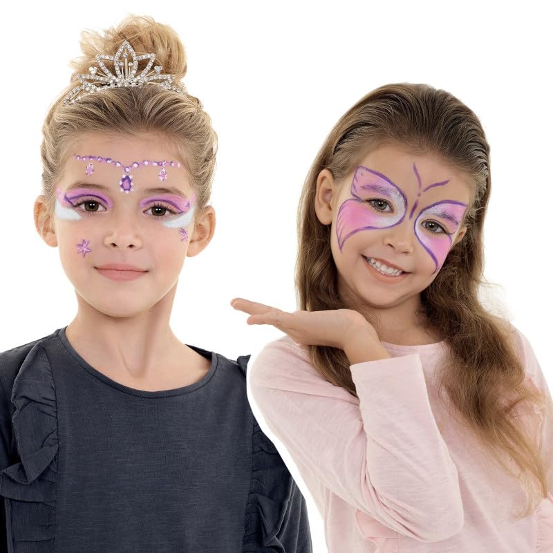 Carioca Mask Up Princess, Kit de Pintura Facial para Niñas, Barras de Maquillaje Ideal para Navidad, Halloween, Carnaval y Fiestas - 3 Colores y 2 Tutoriales - Dermatológicamente Testado