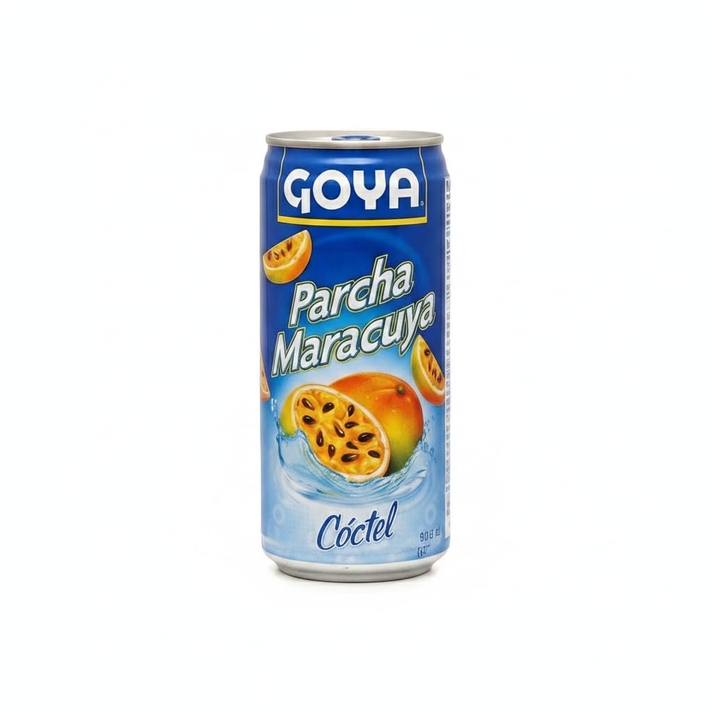 Bebida de Maracuyá (Parcha) - Pack de 24 Latas de 284ml - Zumo de Fruta de la Pasión - Refrescante para Cócteles, Postres y Eventos Familiares - Goya - Sabor Exótico y Natural - NEXU