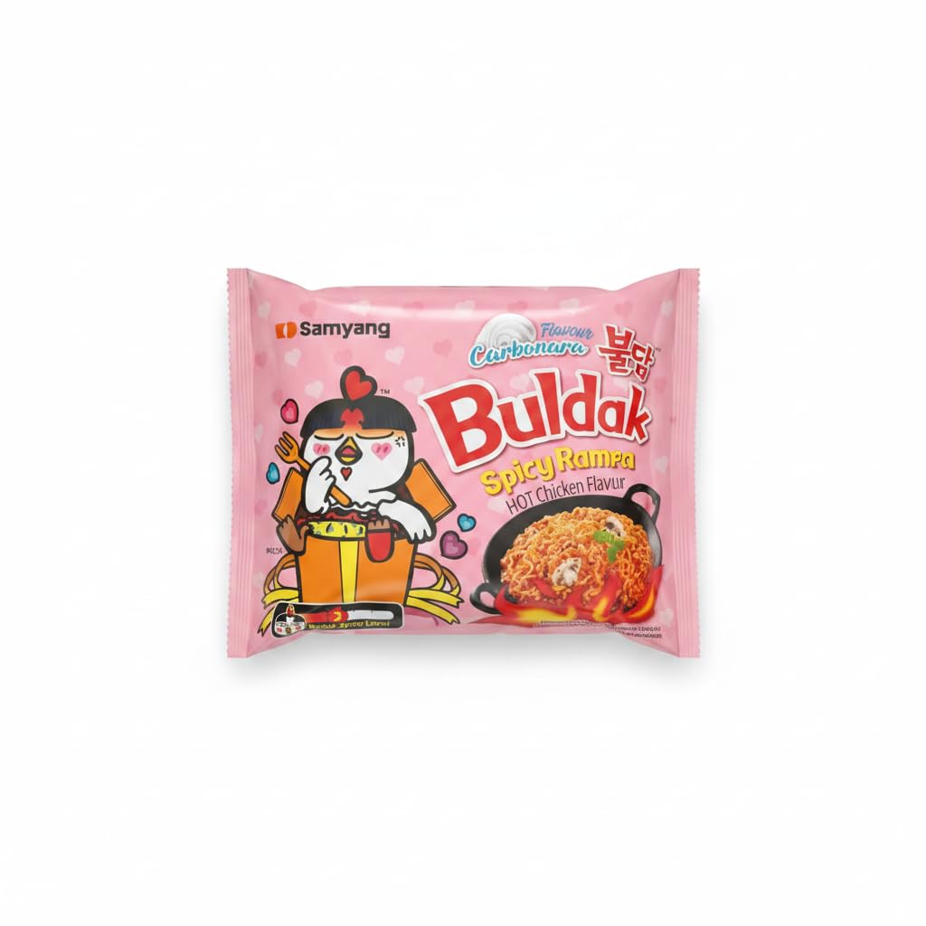 Fideos Ramen Instantáneos Picantes Sabor Pollo Carbonara, Pack de 3 x 130 g, Pasta Coreana Samyang Hot Chicken Flavor, NEXU