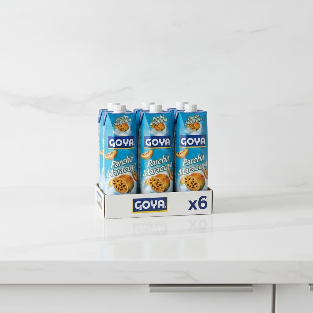 Jugo de Maracuyá (Parcha) - Pack de Ahorro de 6 Unidades x 1 Litro - Bebida Tropical Refrescante con Vitamina C - Ideal para Cócteles y Repostería - NEXU