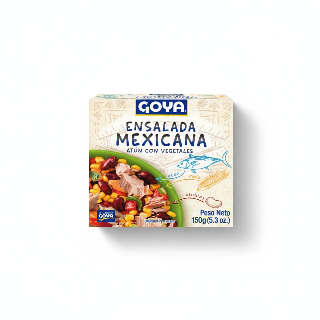 Ensalada Mexicana de Atún con Vegetales, Maíz y Alubias - Plato Preparado Listo para Comer, 150g - Snack Saludable y Nutritivo - NEXU