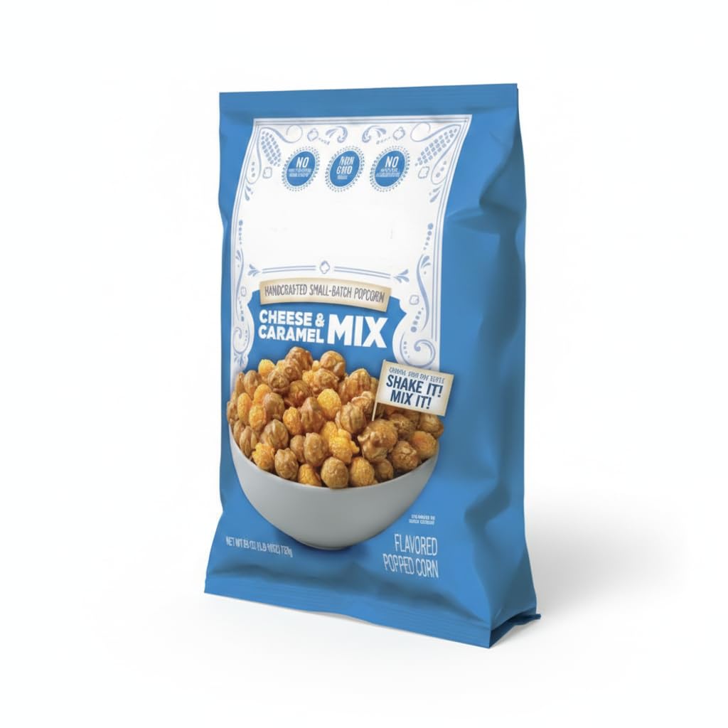Palomitas de Maíz - Mix de Caramelo y Queso Cheddar Real - Snack Crujiente Dulce y Salado - Sin Gluten y Non-GMO - Bolsa Familiar 737g - NEXU