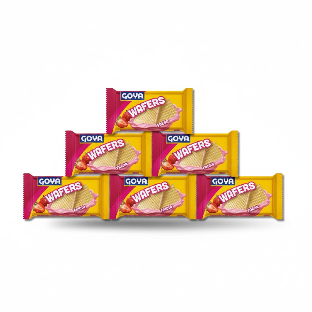 Wafers Fresa 95g - Galletas de Barquillo Crujiente Rellenas con Crema Sabor Fresa - Snack Dulce para Postres, Helados y Merienda - Goya - NEXU