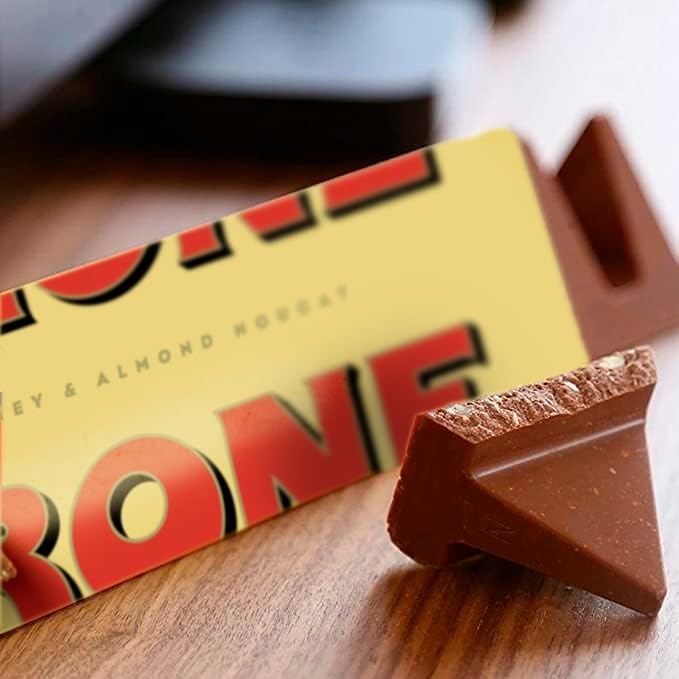 Toblerone Chocolate con Leche Suizo con Nougat de Miel y Almendras, Formato Grande, Pack 360 g