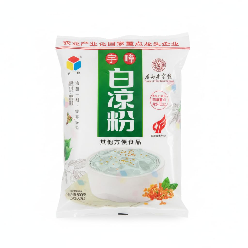 Gelatina en Polvo Bai Liangfen 500g (5x100g) - Gelatina Blanca de Konjac Tradicional de Guangxi - Ideal para Postres Caseros Refrescantes y Repostería - Pack Ahorro 5 Sobres Individuales - NEXU