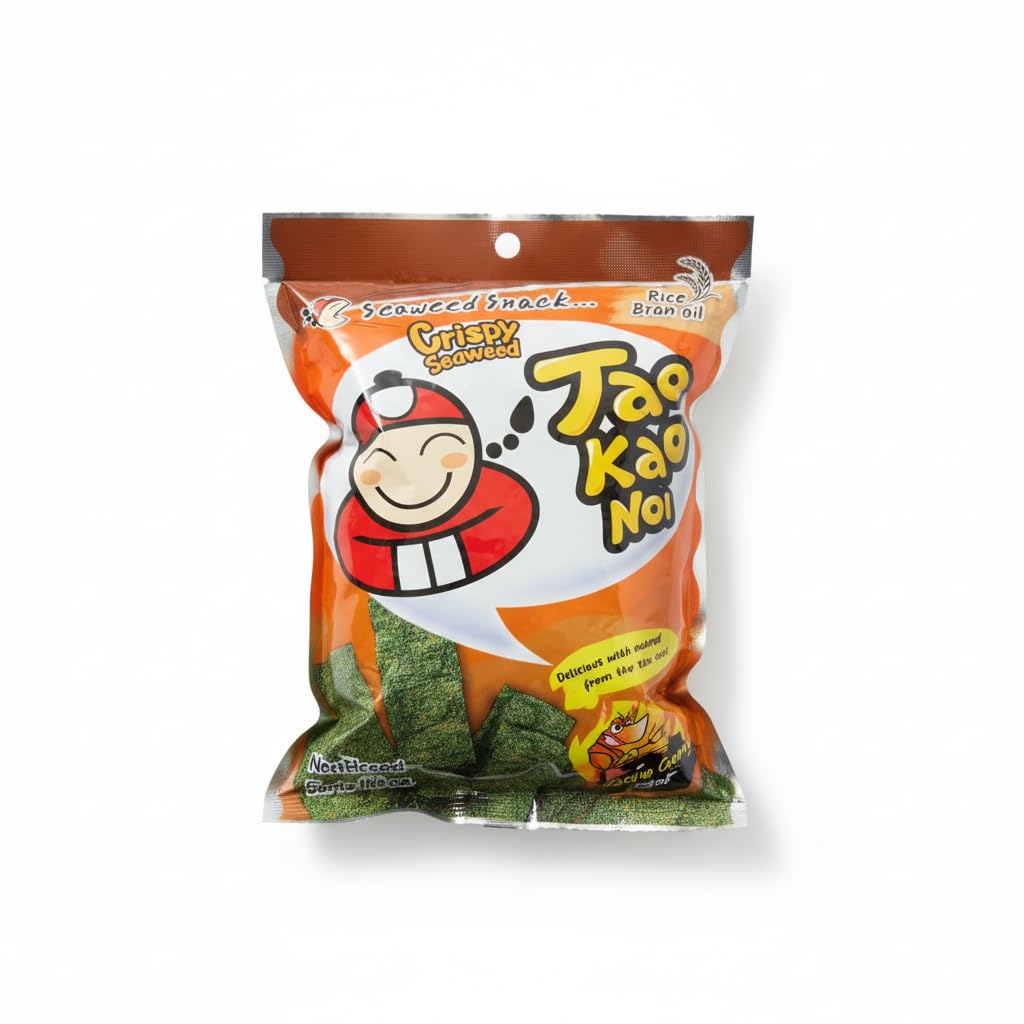 Snack de Algas Nori Crujientes Sabor Tom Yum Goong - Aperitivo Tailandés Picante con Aceite de Salvado de Arroz - Formato 32g - NEXU