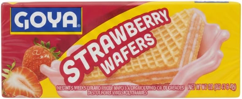 Galletas Wafer de Fresa - Pack Ahorro de 6 Unidades (140g c/u) - Barquillos Crujientes con Relleno Cremoso para Merienda y Postres - Goya - Snack Familiar - NEXU