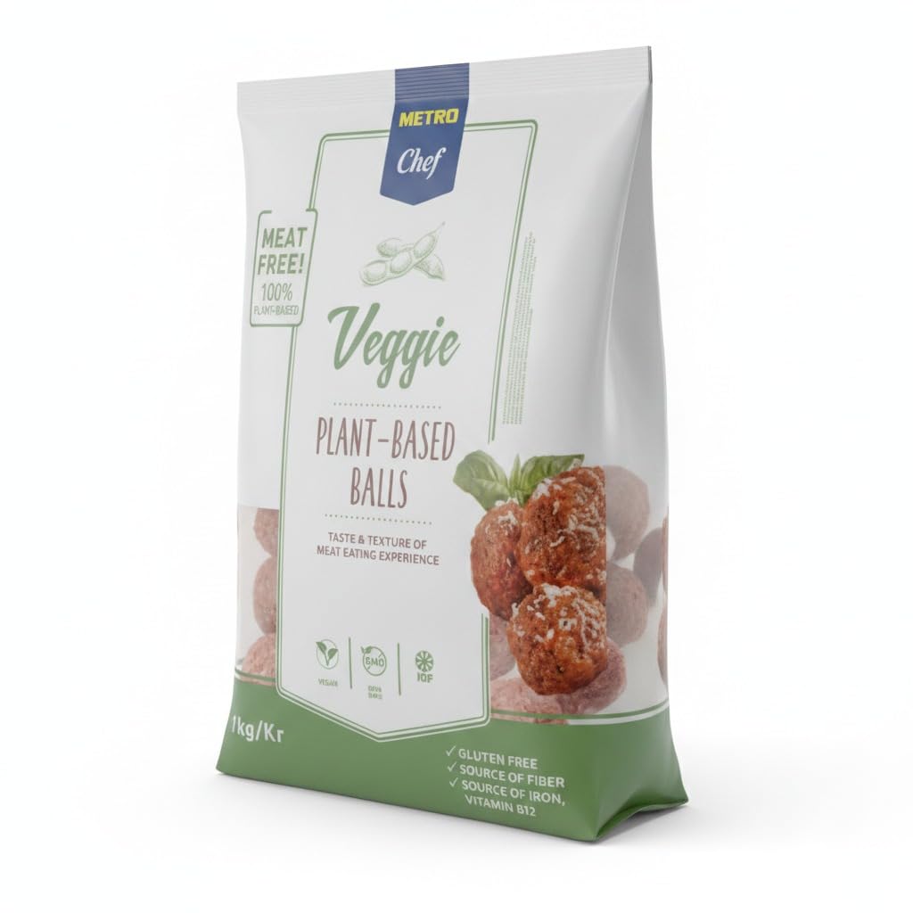 Albóndigas Vegetales Plant-Based, 1kg - Alternativa a la Carne Sin Gluten - Proteína de Soja con Vitamina B12 y Hierro - Formato Ahorro IQF - Apto para Veganos y Vegetarianos - NEXU