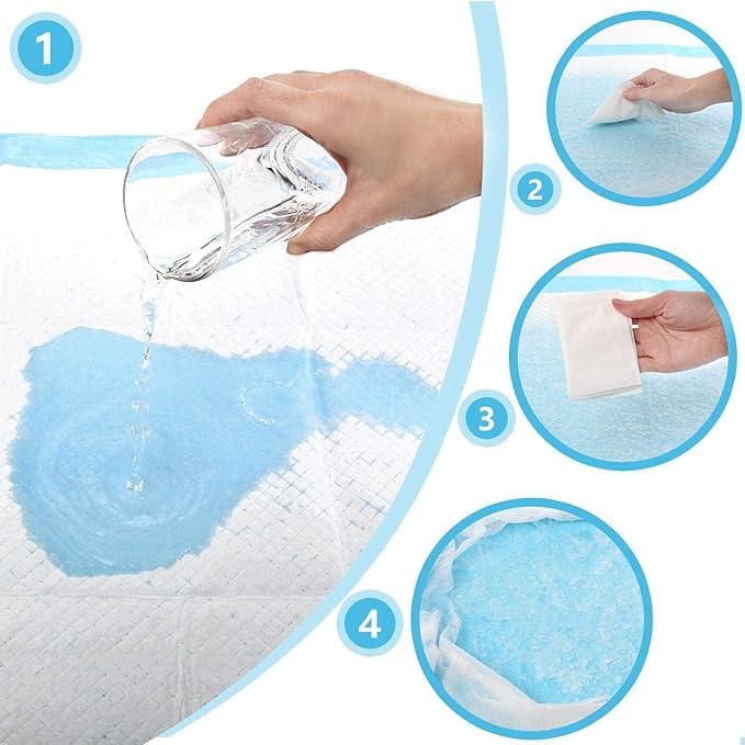 Empapadores para Perros 60x90 cm - 100 Unidades | Almohadillas de Adiestramiento Ultraabsorbentes | 5 Capas Antifugas, Secado Rápido | Ideal para Cachorros y Perros Mayores (L)