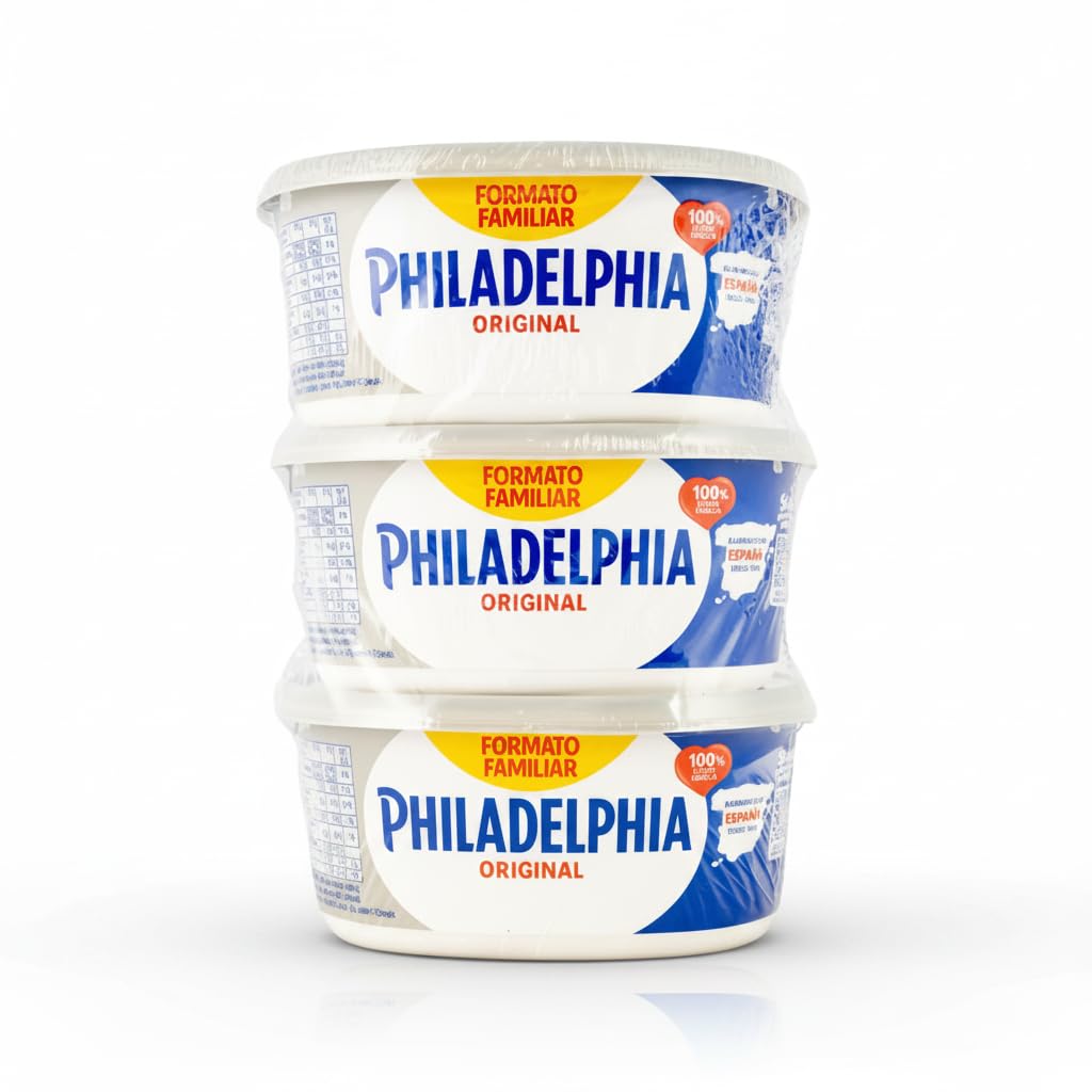 Pack Familiar (3 Unidades) - Queso Crema para Untar - Elaborado con Leche Fresca - Ideal para Repostería y Desayunos - Philadelphia Original - Pack Ahorro Fabricado en España - NEXU