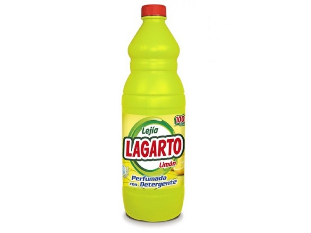 Lagarto - Lejía perfumada - detergente - Frescor limón - 1500 ml - caja de 8 botellas