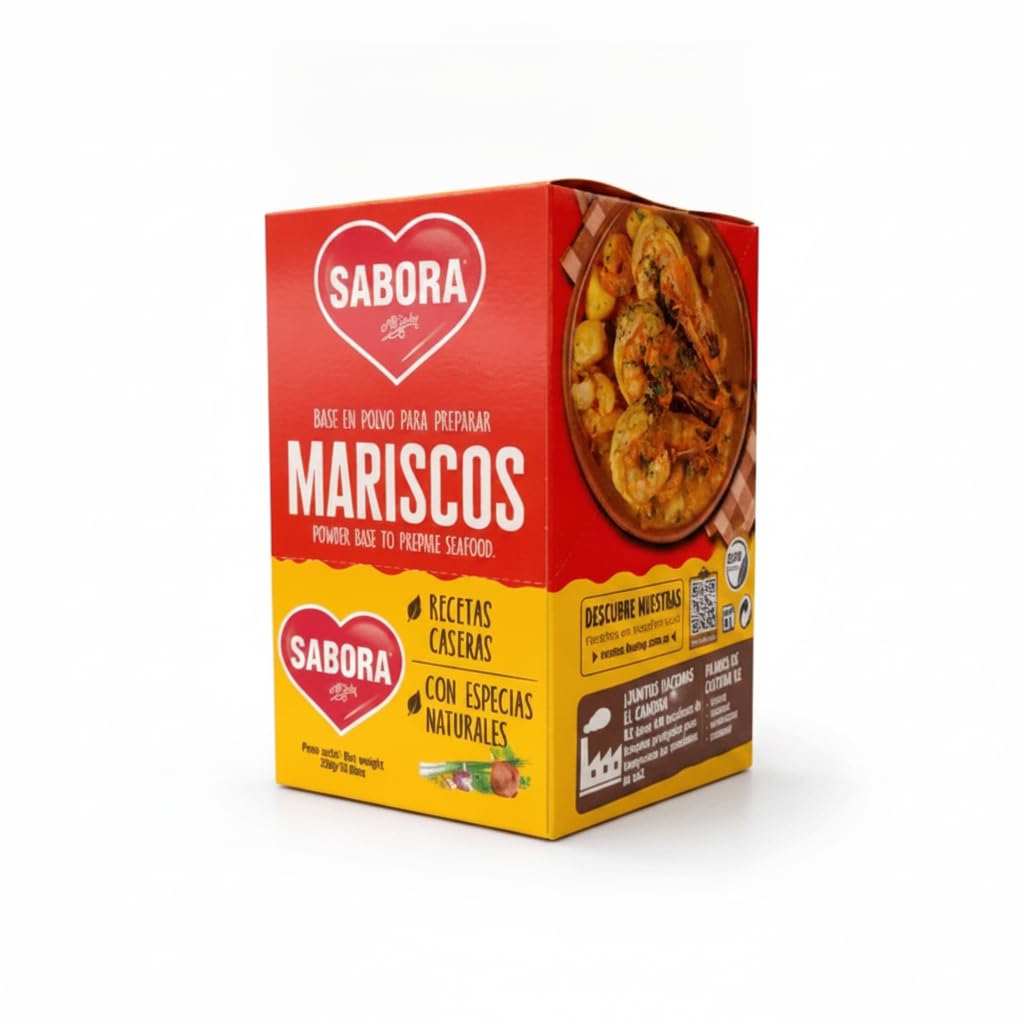 Sazonador para Mariscos en Polvo, 300g (10 Sobres de 30g) - Base de Especias Naturales para Recetas de Pescado y Arroces - Sabor Tradicional Sin Grasas Ni Azúcares - NEXU