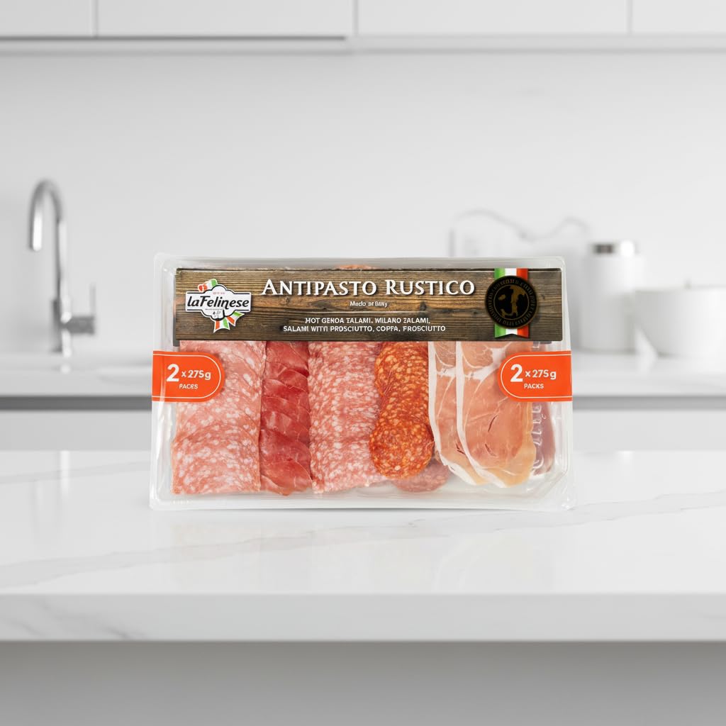 Antipasto Rustico Italiano - Pack Ahorro 2 x 275g (550g Total) - Surtido de Salame Milano, Coppa y Jamón Crudo - La Felinese - Embutidos Listos para Servir - Origen Italia - NEXU