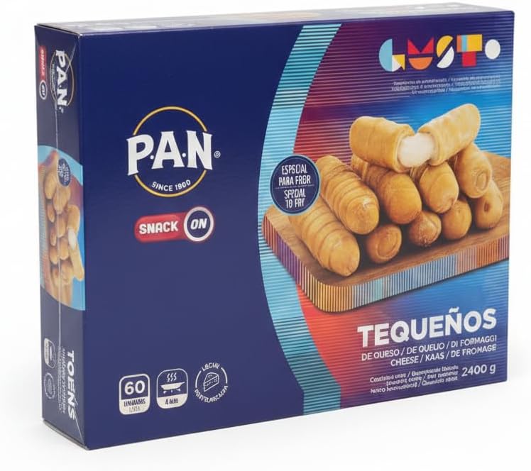 Tequeños de Queso - Pack Ahorro de 60 Unidades (2400g), Aperitivo Crujiente con 40% Queso Fresco, - P.A.N. Gusto - Snack Tradicional Ideal para Eventos y Familias - NEXU