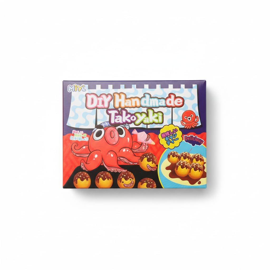 Kit de Preparado para Caramelos con Forma de Takoyaki - Manualidad Comestible con Salsa de Chocolate para Niños y Repostería Creativa - Bolsa 47g - NEXU