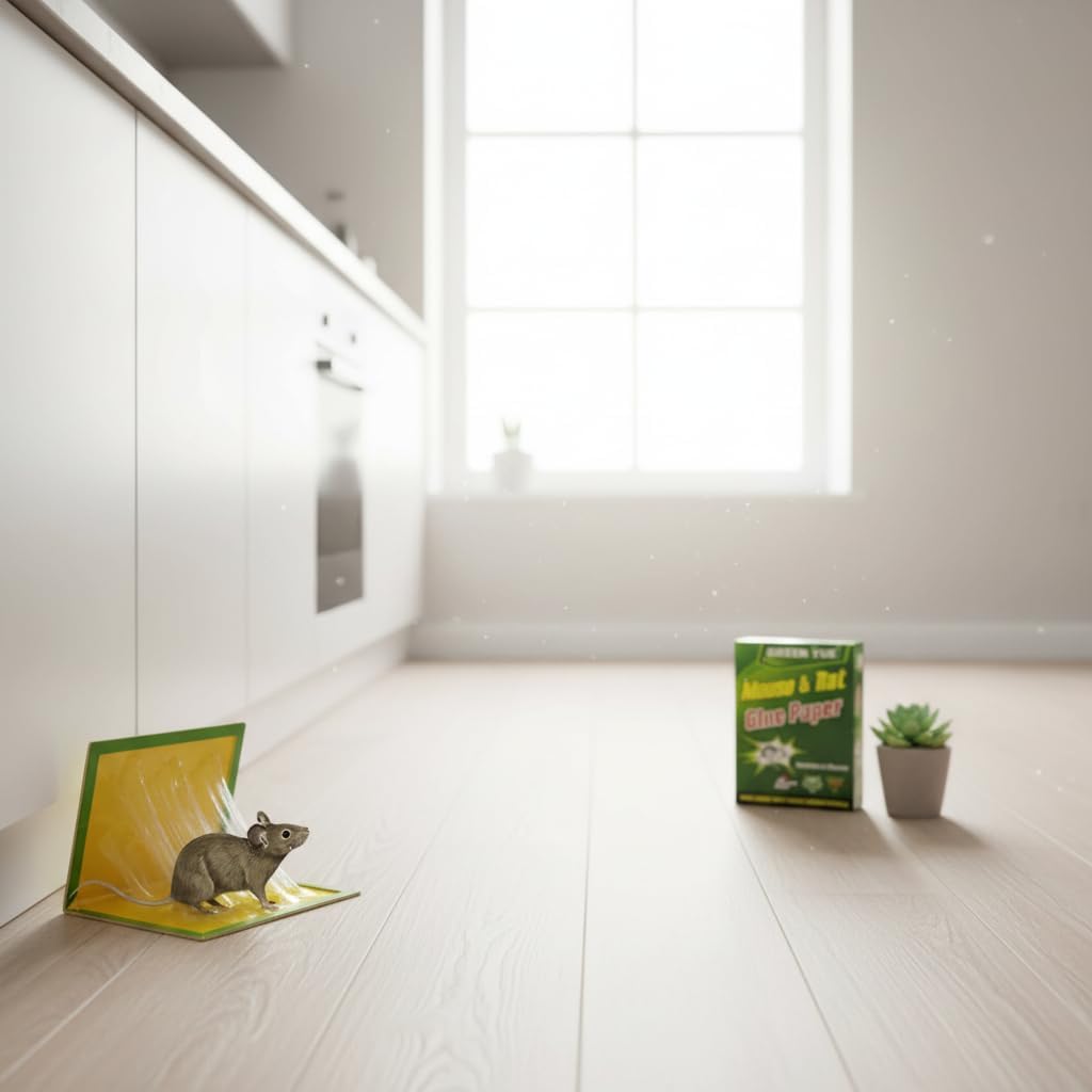 Trampas Adhesivas para Ratones y Ratas - Placas de Pegamento Ultra Eficaces Sin Químicos - Control de Plagas para Hogar Interior y Exterior - Fácil Uso y Seguro (6)